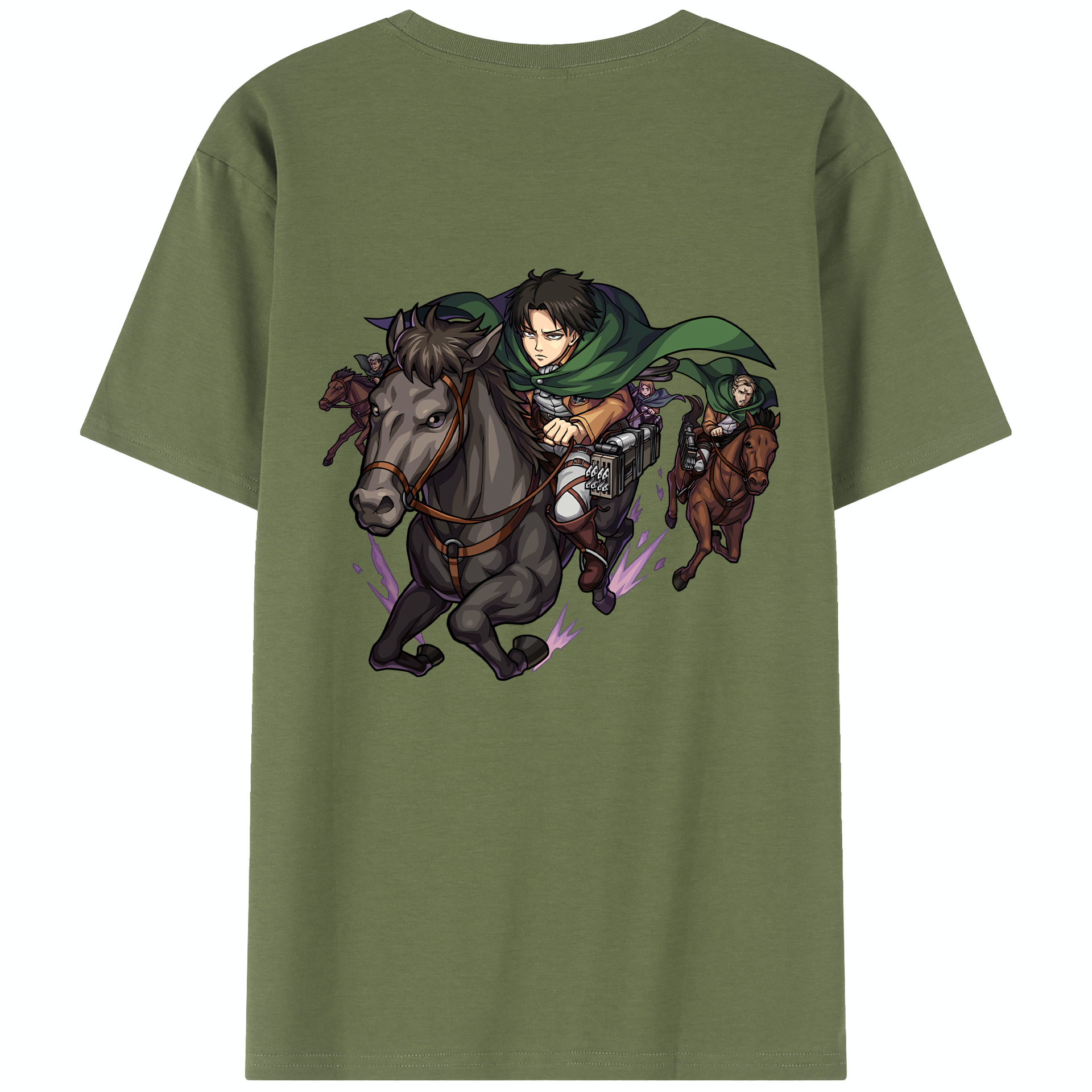 （画像用） 進撃の巨人 リヴァイ·アッカーマン Attack on Titan Levi Ackerman 綿100％半袖Tシャツ（背面プリント）